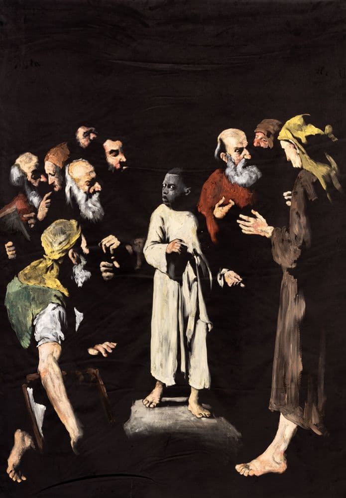 Roméo Mivekannin, "D'après Jésus et les docteurs, Théodule Ribot (1879)", 2024 © Roméo Mivekannin, by SIAE 2025 Ph. Gregory Copitet