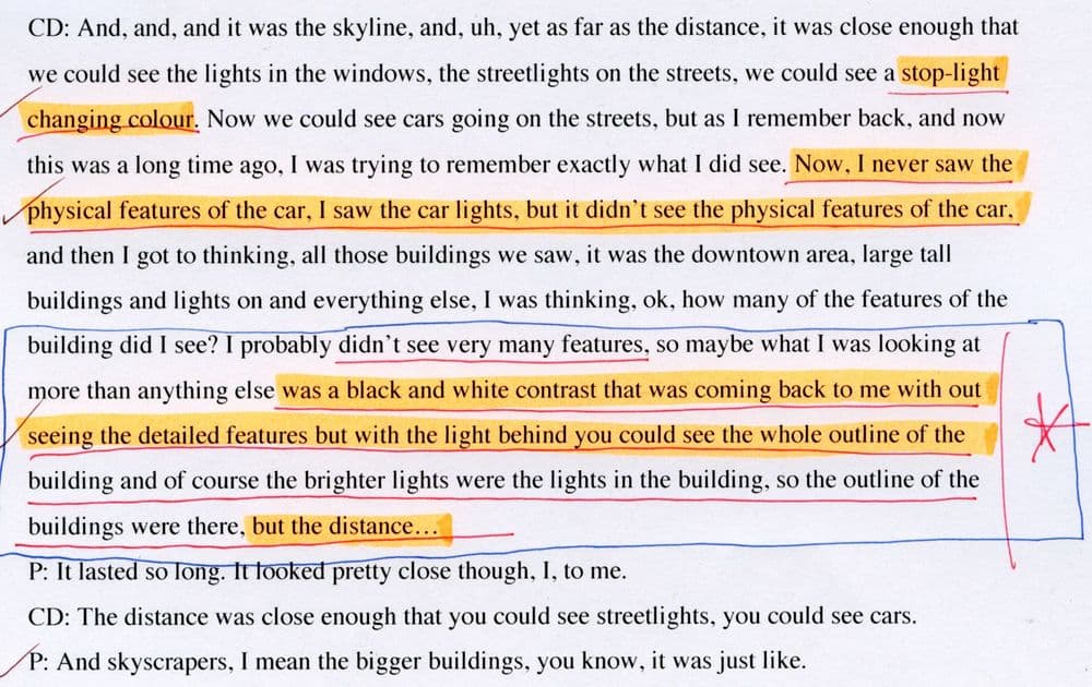 Hannah Rickards, annotated Transcripts from "No, There Was No Red", 2009 | © Hannah Rickards
