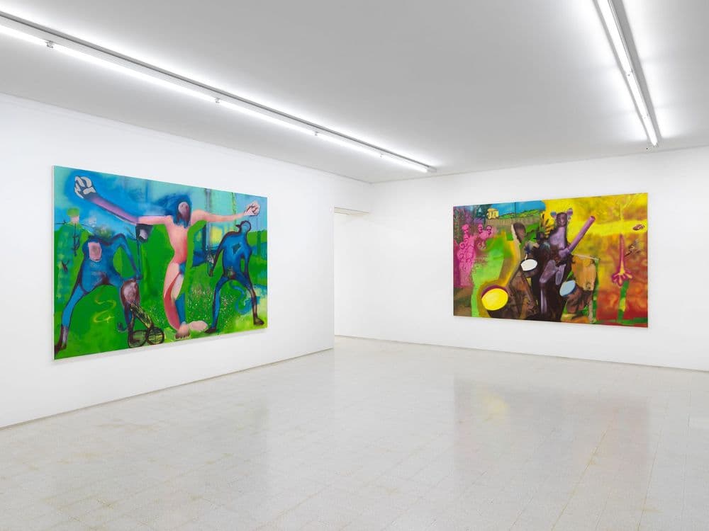Alessandro Pessoli, "Fiamma pilota le ombre seguono", veduta di mostra, "Rehang", 2019 © Alessandro Pessoli | ph. Dario Lasagni