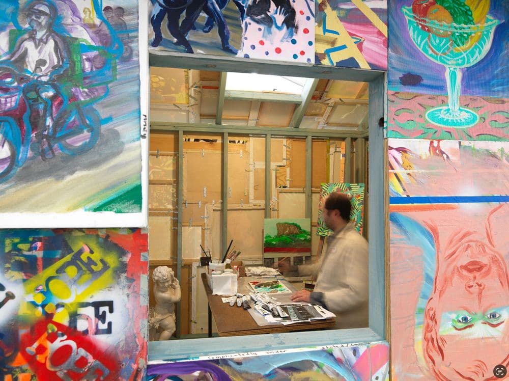 Andy Cross inside his artwork House Painter, May 2013 © Andy Cross | ph. Dario Lasagni