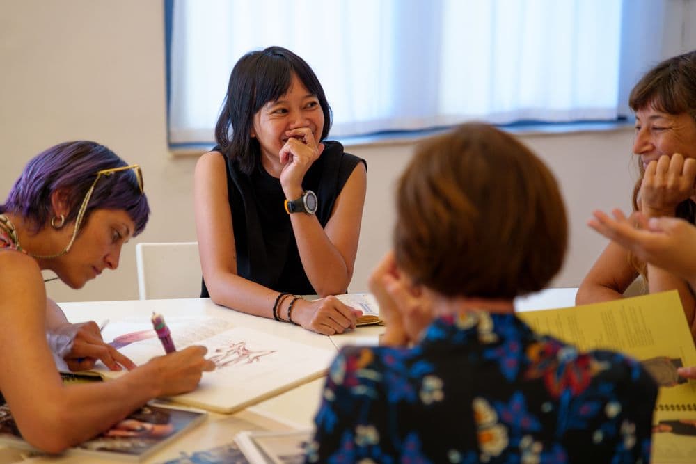 Dian Suci during her Italian residency in Lecce together with tutor from PIA - Scuola Indipendente per Arti Visive e Studi Curatoriali, 2026 | Ph. TIWI