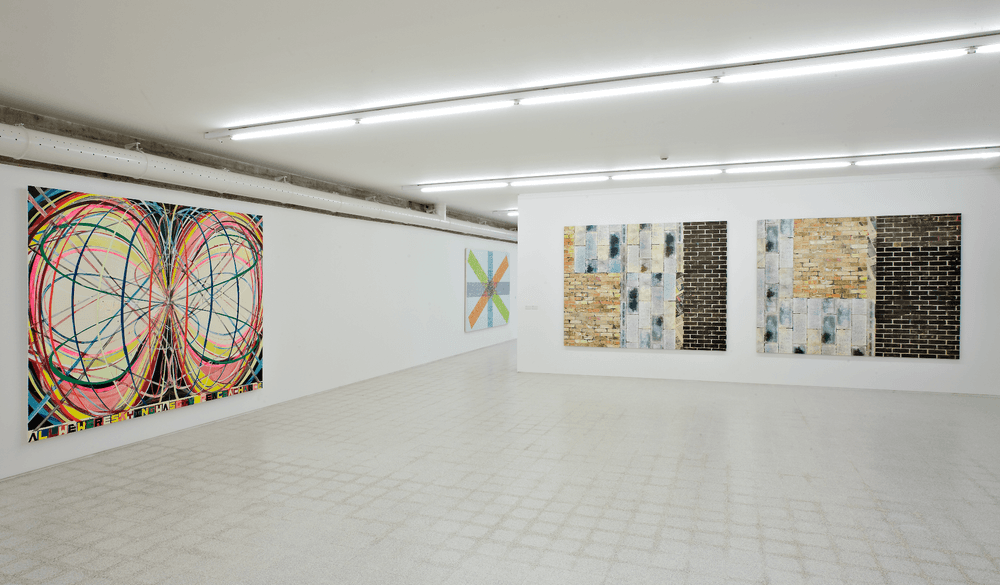 "Transitions. Painting at the (other) end of art - La pittura alla fine dell'arte", 2009 , veduta di mostra © Jules de Balincourt © John Tremblay © Kelley Walker | ph. Carlo Vannini
