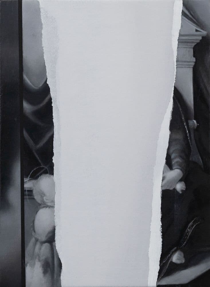 Alain Urrutia, "HELMUGA (Punto di arrivo) 1/9", 2025-2026, oil on linen on board © Alain Urrutia