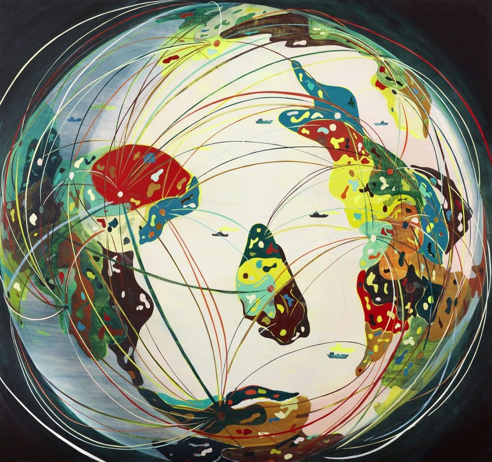 Jules de Balincourt, "Big Globe Painting", 2012 © Jules de Balincourt | ph. Joseph Desler Costa