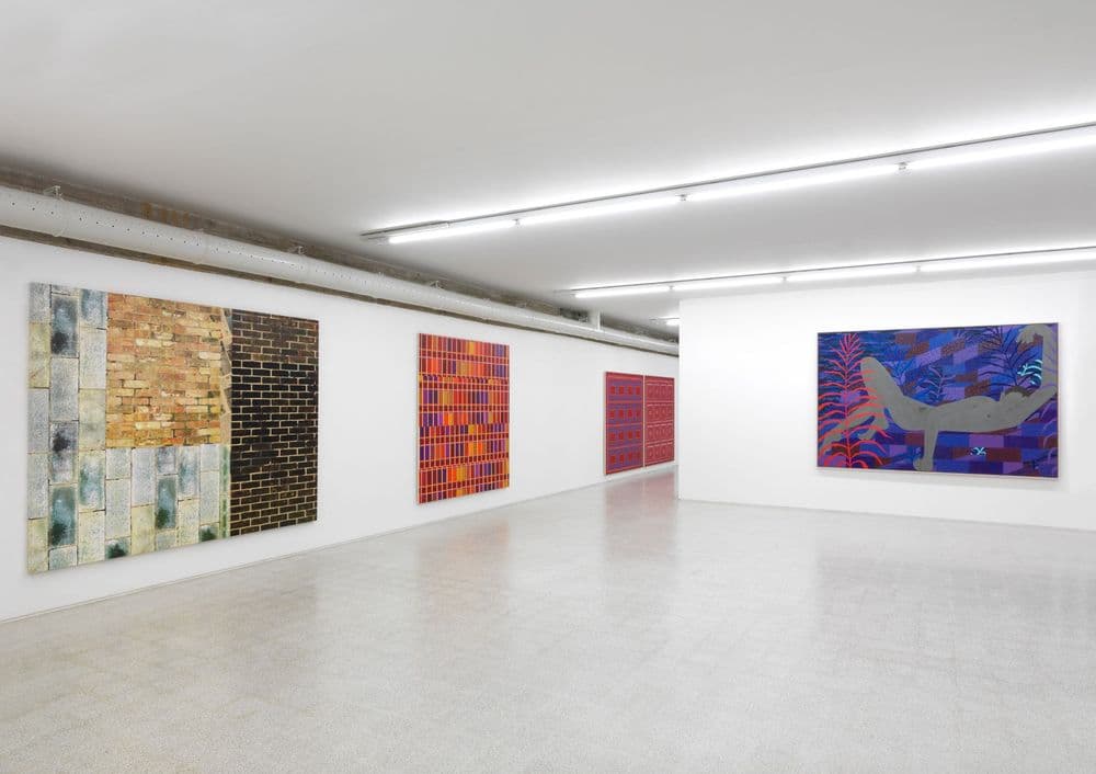 "Painting as a Radical Form", 2012-2013, exhibition view © Kelley Walker © Wayne Gonzales © Dan Walsh © Benjamin Degen | ph. Dario Lasagni